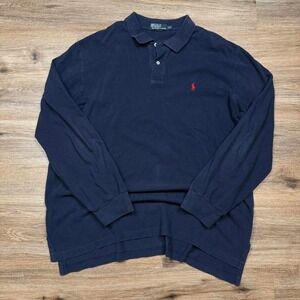 navy blue polo ralph lauren long sleeve polo shirt